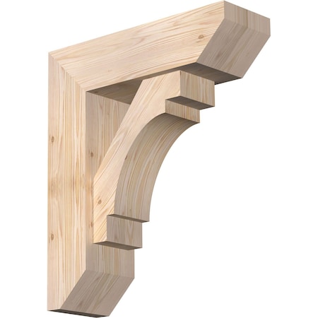 Ekena Millwork Merced Slat Smooth Bracket w/ Offset Brace, Douglas Fir, 7 1/2"W x 24"D x 28"H BKT0806X24X28MRC06SDF